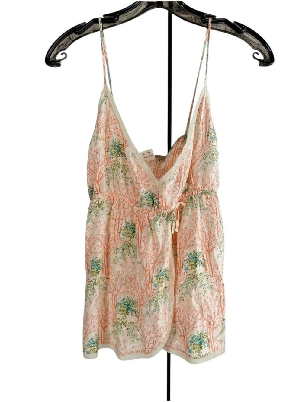 Paul & Joe Cream Sheer 100% Silk Woodland Cami Top Size 1 (Small)
